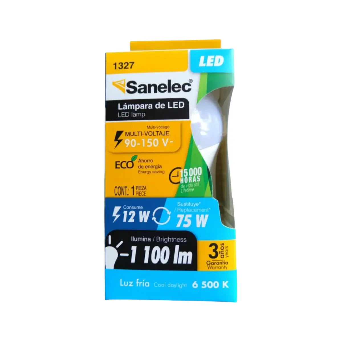 Foco led 12W 90-150V  6500K Sanelec - Sanelec