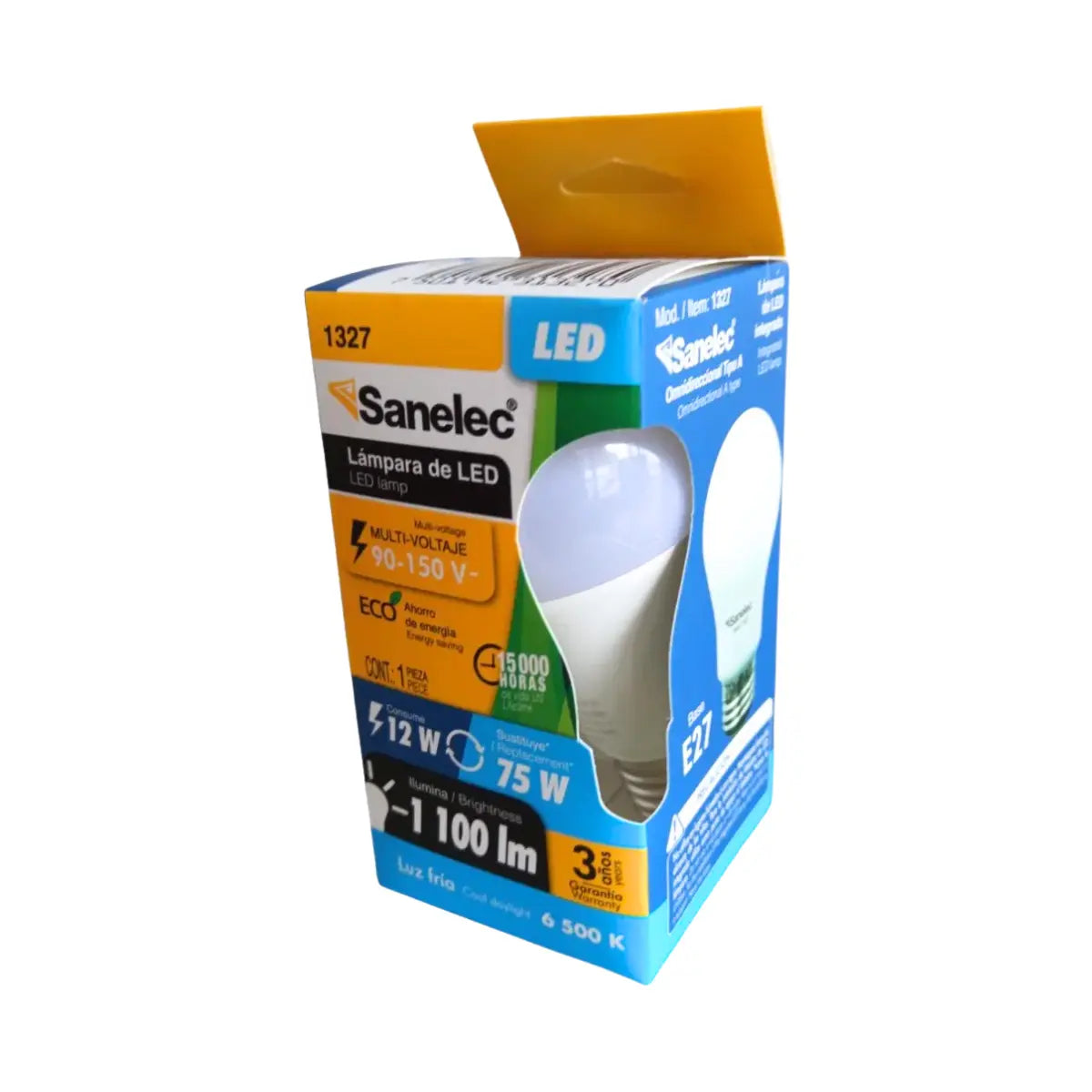 Foco led 12W 90-150V  6500K Sanelec - Sanelec - vista lateral