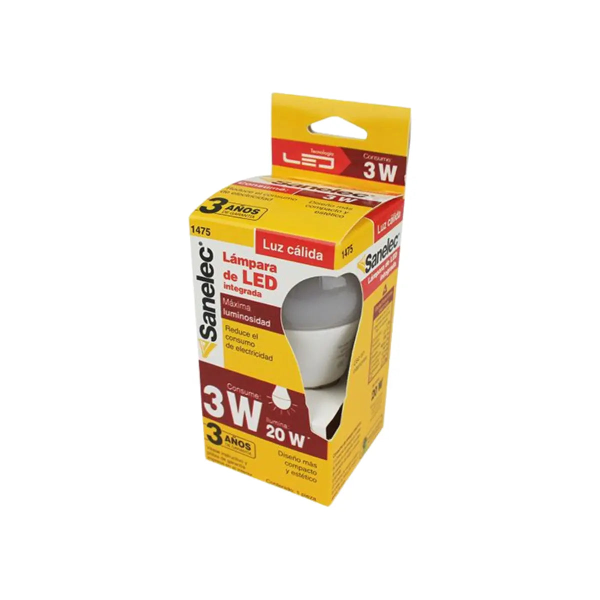 Foco Led 3w Sanelec 1475 Omnidireccional 12 Piezas - Sanelec