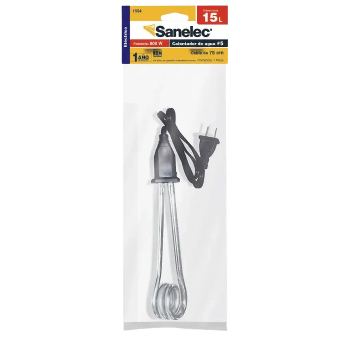 Calentador Electrico Agua Sanelec 1554 800w 15Lt 12 Piezas - Sanelec - vista lateral