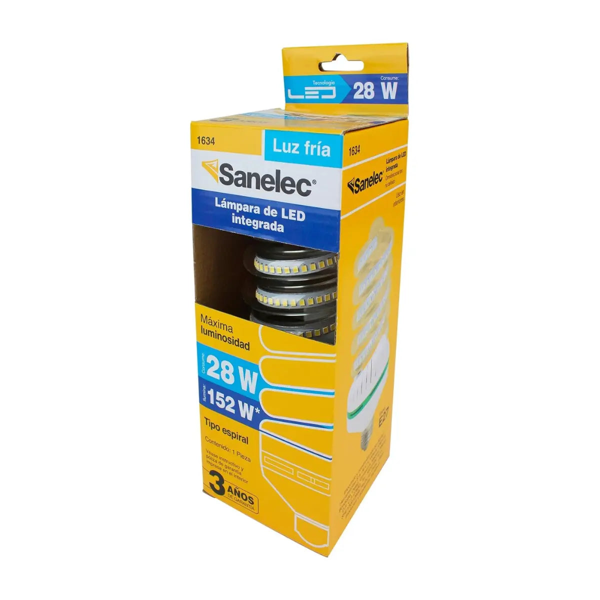 Foco Espiral Led 28W Luz Fría Sanelec - Sanelec - vista lateral