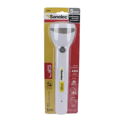 Linterna recargable 5 leds blanca 12 lúmenes Sanelec - Sanelec - vista lateral