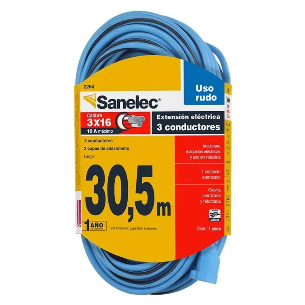 Extersion Uso Rudo 2264 Sanelec Aterrizada 30.5m 2 Piezas - Sanelec