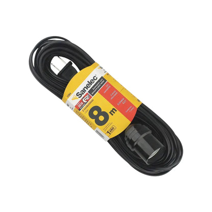 Extensión Doméstica Portalámpara 8m Negra 2x18 - Sanelec