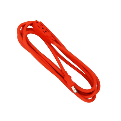 SANELEC, Extensión Eléctrica, Uso Rudo, Corriente 10 A, Calibre 16 AWG, 3 metros, Color Naranja, Modelo 2407 - Sanelec - vista lateral