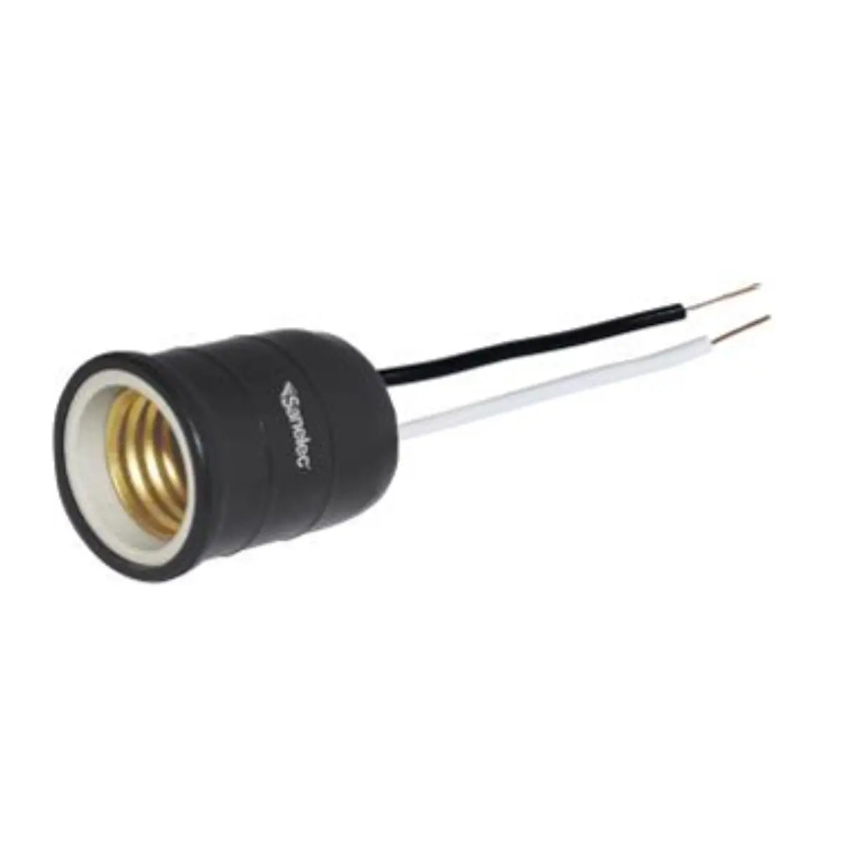 Socket Foco Sanelec Portalampara 2490 Negro Exterior 3 Piezas - Sanelec - vista lateral