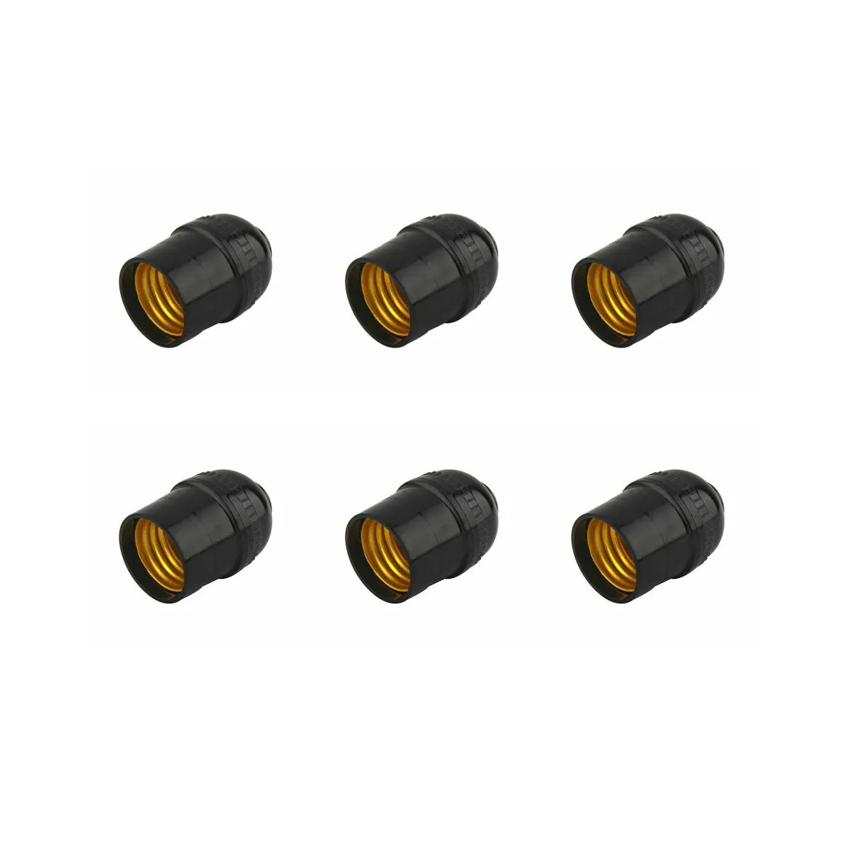 6 Pz Portalamparas Baquelita Negra Sanelec - Sanelec - vista lateral