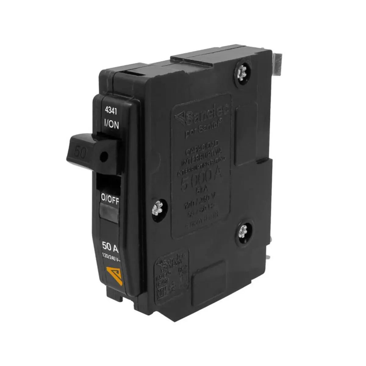 Interruptor Automático Termomagnético de 1 polo 50 A - Sanelec - vista lateral