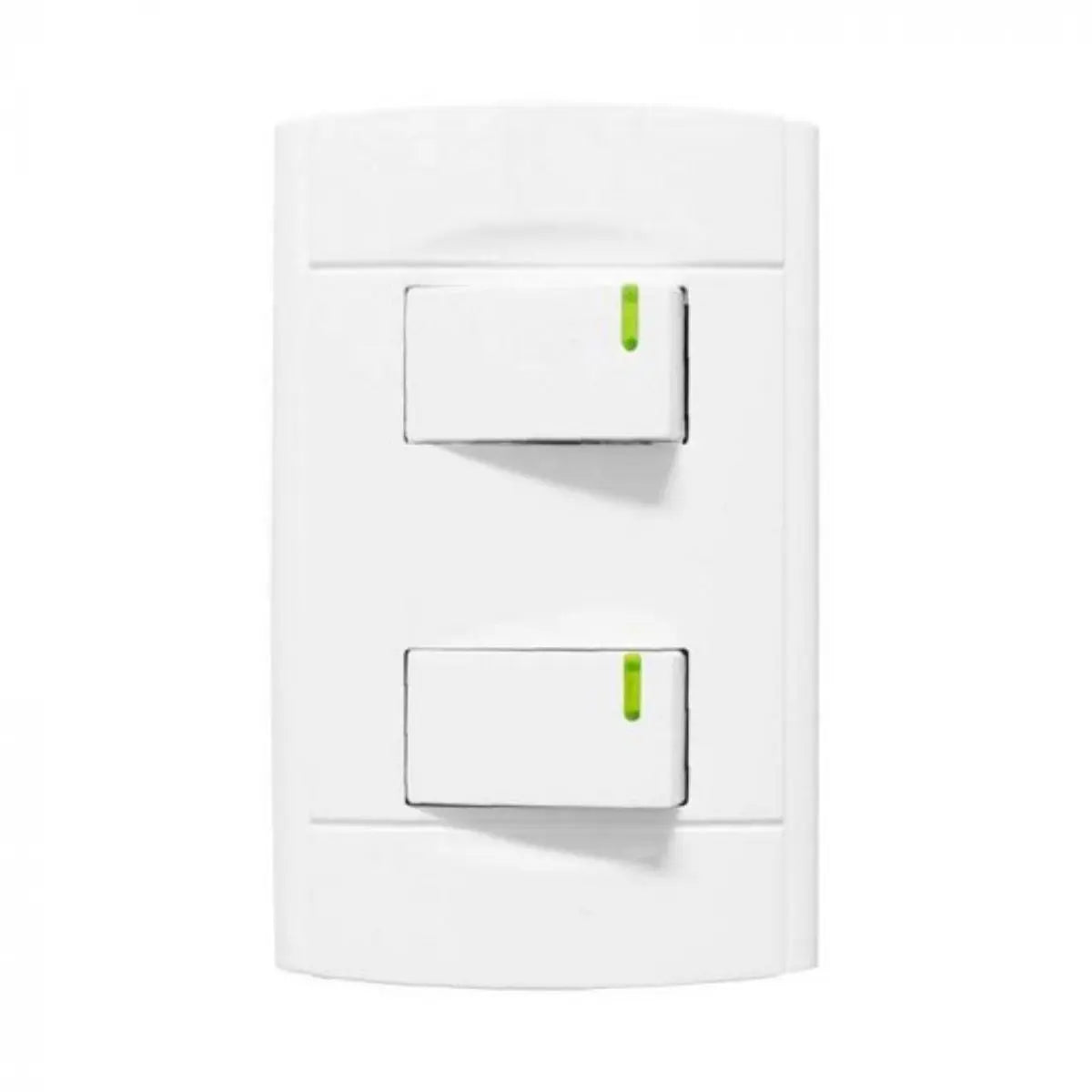 Placa Romana Apagador Doble Sanelec ABS Blanco Uso Doméstico - Sanelec