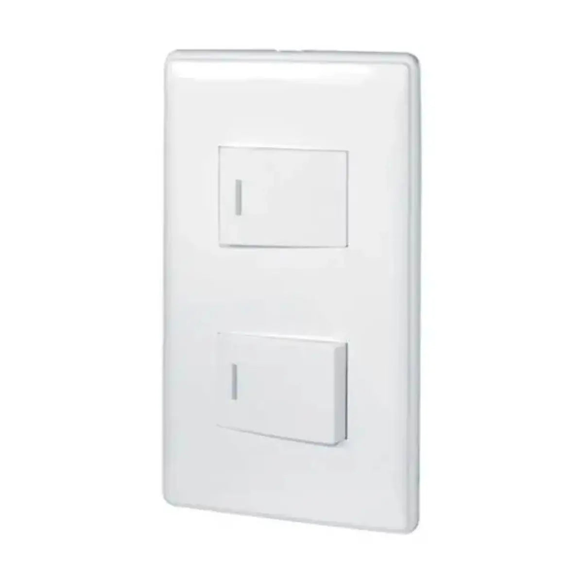 Placa Apagador Doble Italia Sanelec ABS Blanco Uso Domestico - Sanelec