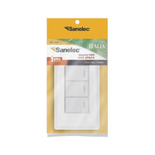 Placa Italia apagador triple   Caja con 12 pz Sanelec - Sanelec - detalle