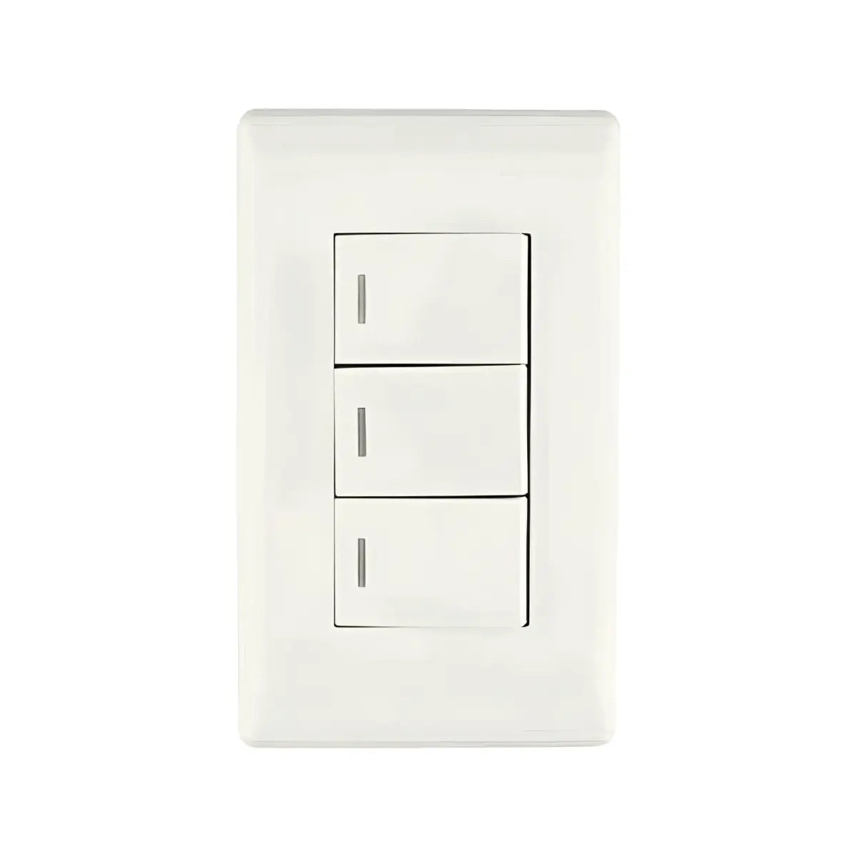 Placa Italia apagador triple   Caja con 12 pz Sanelec - Sanelec - vista lateral