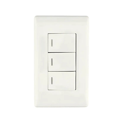 Placa Italia apagador triple   Caja con 12 pz Sanelec - Sanelec - vista lateral