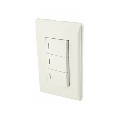 Placa Italia apagador triple   Caja con 12 pz Sanelec - Sanelec
