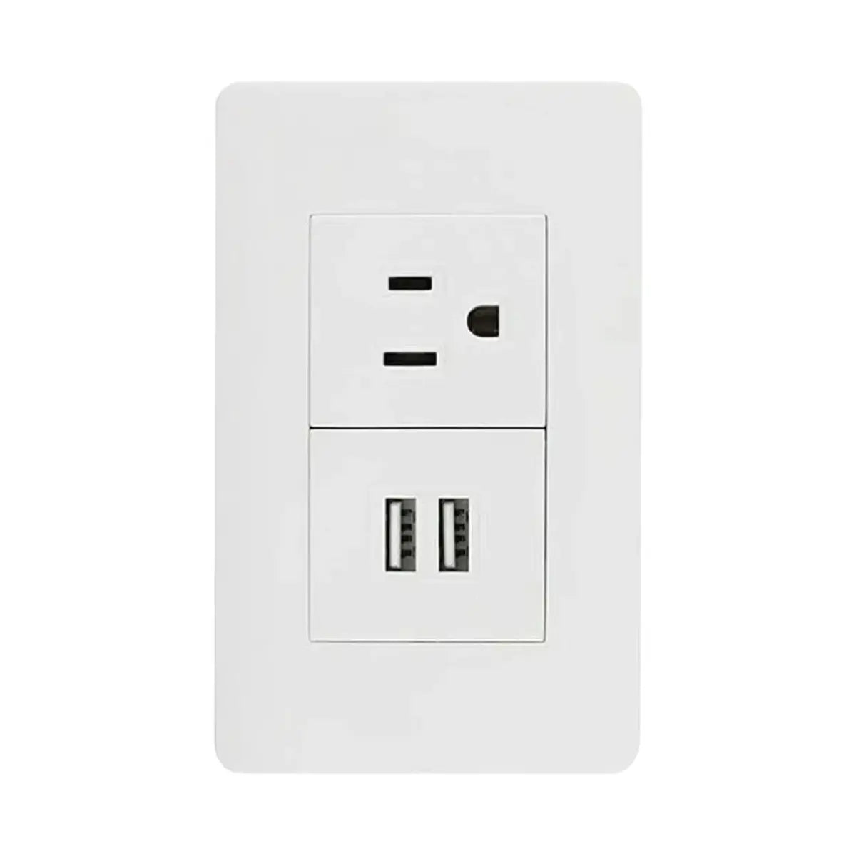 Contacto Aterrizado Sanelec Doble Puerto Usb 4466 Pared Blanco 12 Piezas - Sanelec - vista trasera