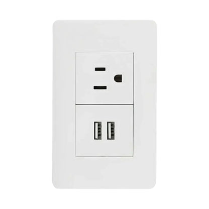 Contacto Aterrizado Sanelec Doble Puerto Usb 4466 Pared Blanco 12 Piezas - Sanelec - vista trasera