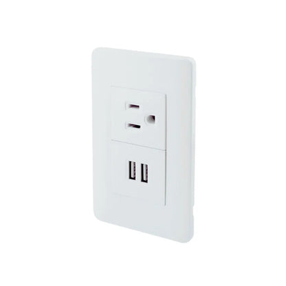 Contacto Aterrizado Sanelec Doble Puerto Usb 4466 Pared Blanco 12 Piezas - Sanelec - accesorios