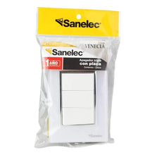 Placa Venecia Blanco Sanelec ABS Apagador Triple Uso Domestico - Sanelec
