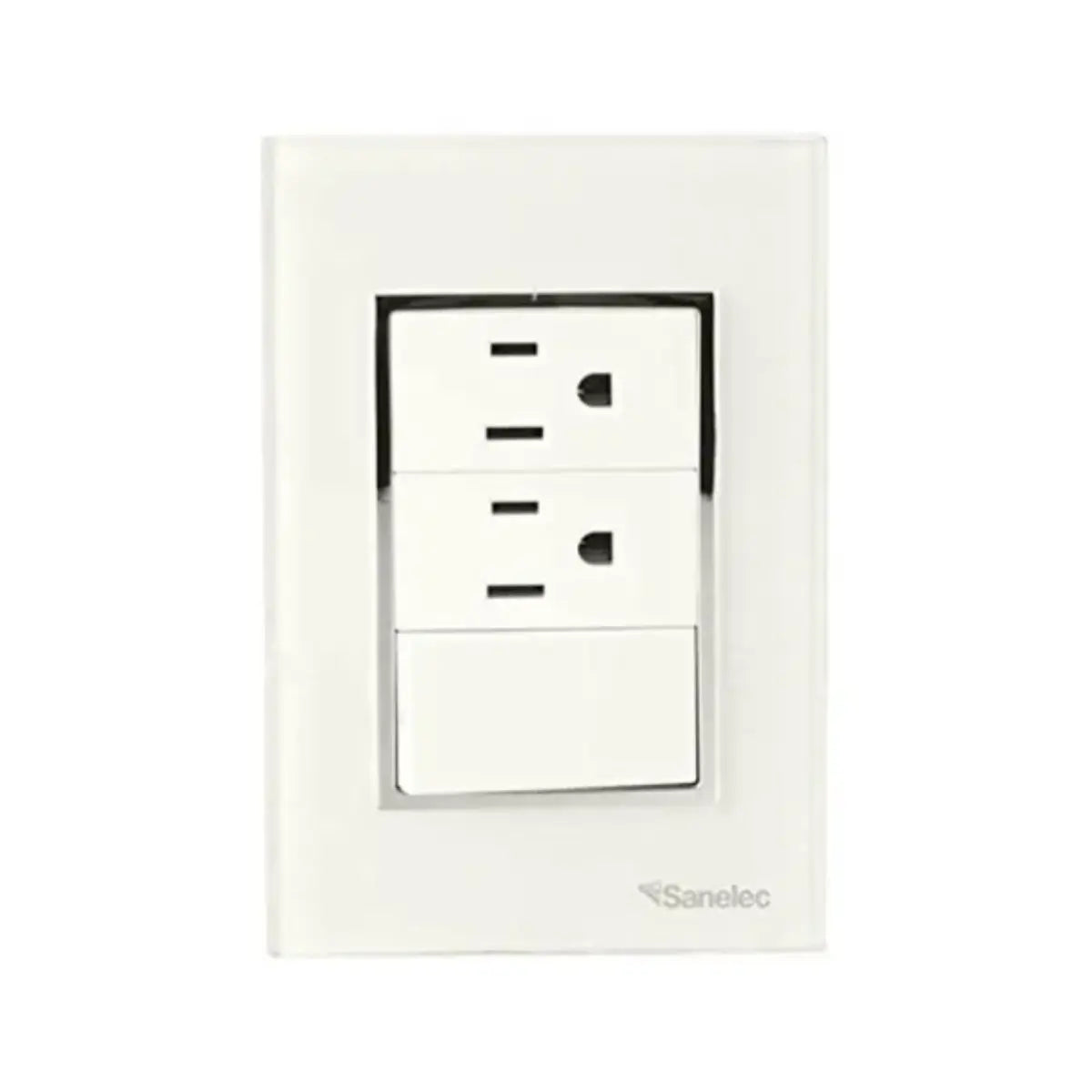 Placa Apagador y Doble Contacto 4478 Sanelec Venecia 3 Piezas - Sanelec - detalle