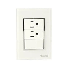 Placa Apagador y Doble Contacto 4478 Sanelec Venecia 3 Piezas - Sanelec - detalle
