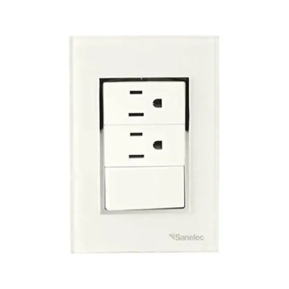 Placa Apagador y Doble Contacto 4478 Sanelec Venecia 3 Piezas - Sanelec - detalle