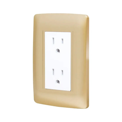 Placa Golden contacto doble, minimo a surtir 12 pzas Sanelec - Sanelec - vista lateral