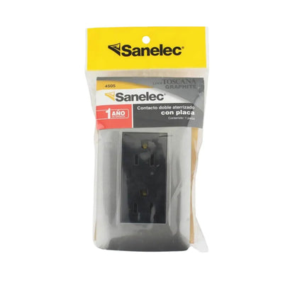 Placa Graphite contacto doble, minimo a surtir 12 pzas Sanelec - Sanelec - vista lateral