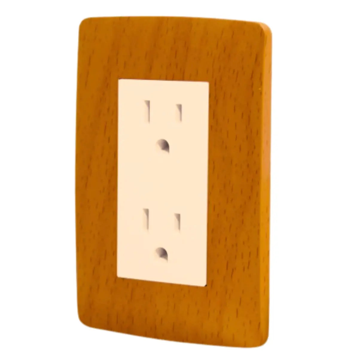 Placa Wooden contacto doble, minimo a surtir 12 pzas Caja con 12 pz - Sanelec - vista trasera