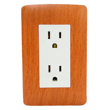 Placa Wooden contacto doble, minimo a surtir 12 pzas Caja con 12 pz - Sanelec - vista lateral