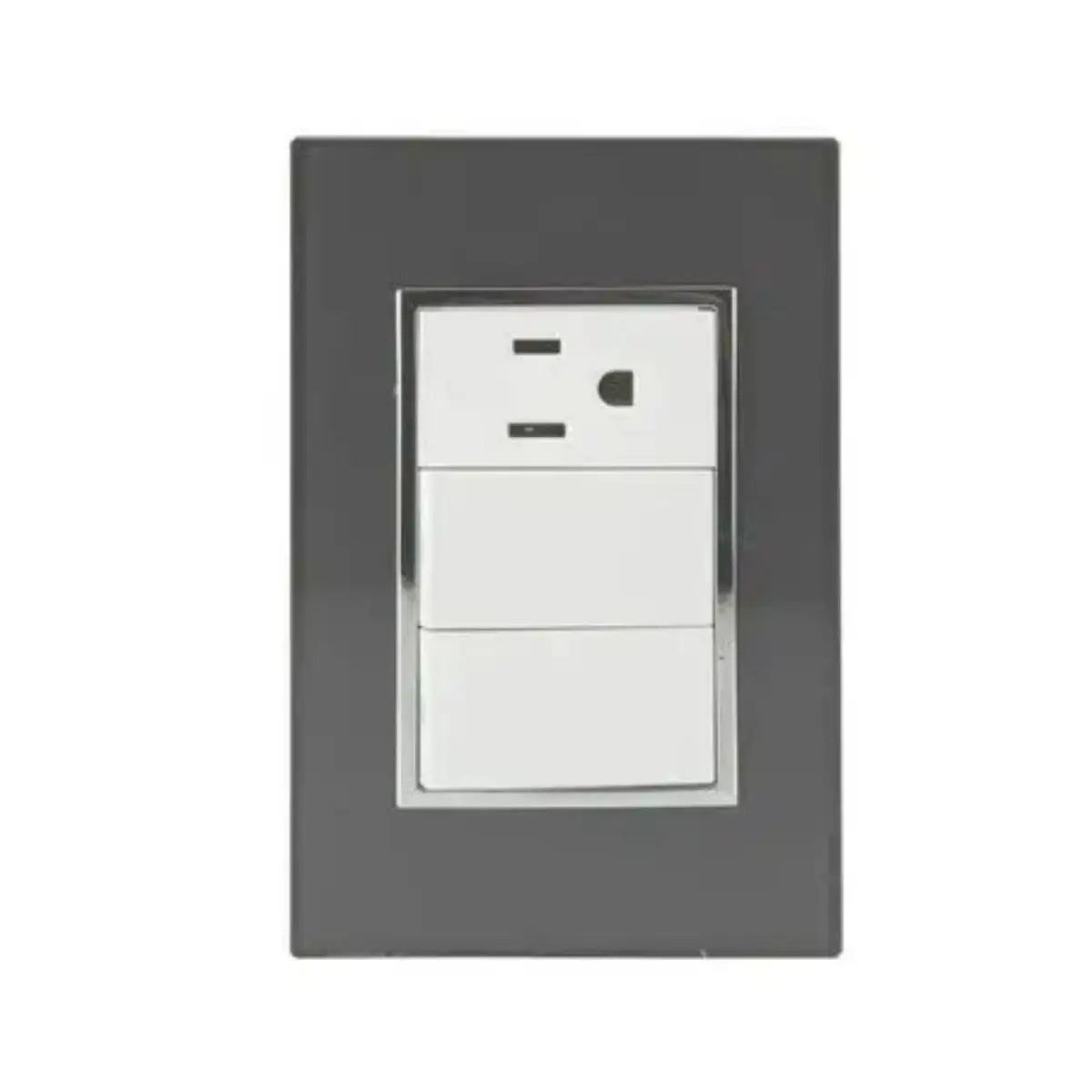 Placa Apagador Doble Contacto Venecia Sanelec Humo Plastico - Sanelec