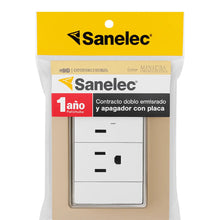 Placa Venecia Sanelec Champagne Apagador Doble Contacto - Sanelec - vista lateral