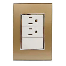 Placa Venecia Sanelec Champagne Apagador Doble Contacto - Sanelec