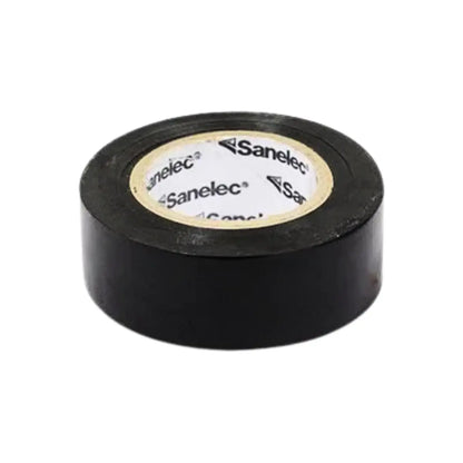 Cinta de aislar negra 19mmx9m   Empaque con 10 pzs Sanelec - Sanelec