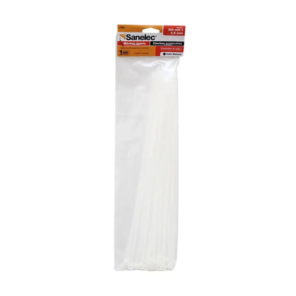50 Cinchos de Plastico Color Natural 4.8 x 300 mm Sanelec 50 PZS - Sanelec - detalle