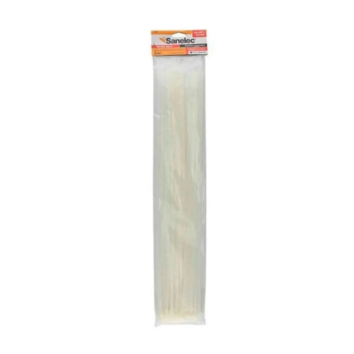 50pzs Cinchos Plastico Sanelec Color Natural 4.8 mm X 350 mm - Sanelec - vista lateral