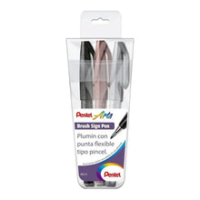 3 Marcadores Punta Pincel Base Agua Pentel - Sanelec