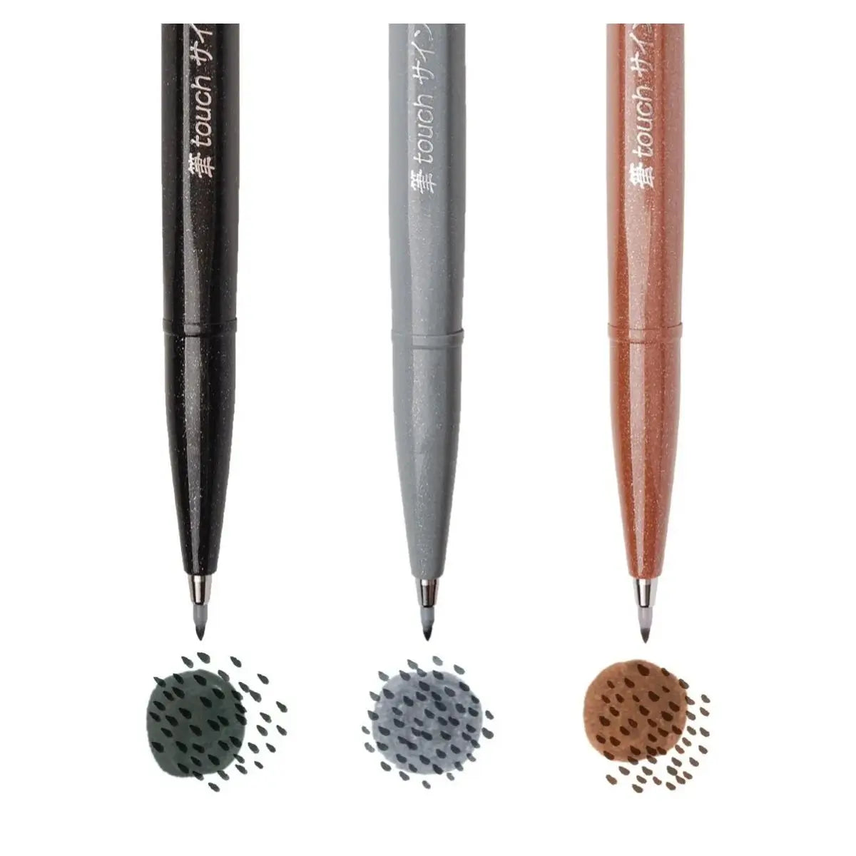 3 Marcadores Punta Pincel Base Agua Pentel - Sanelec - vista lateral