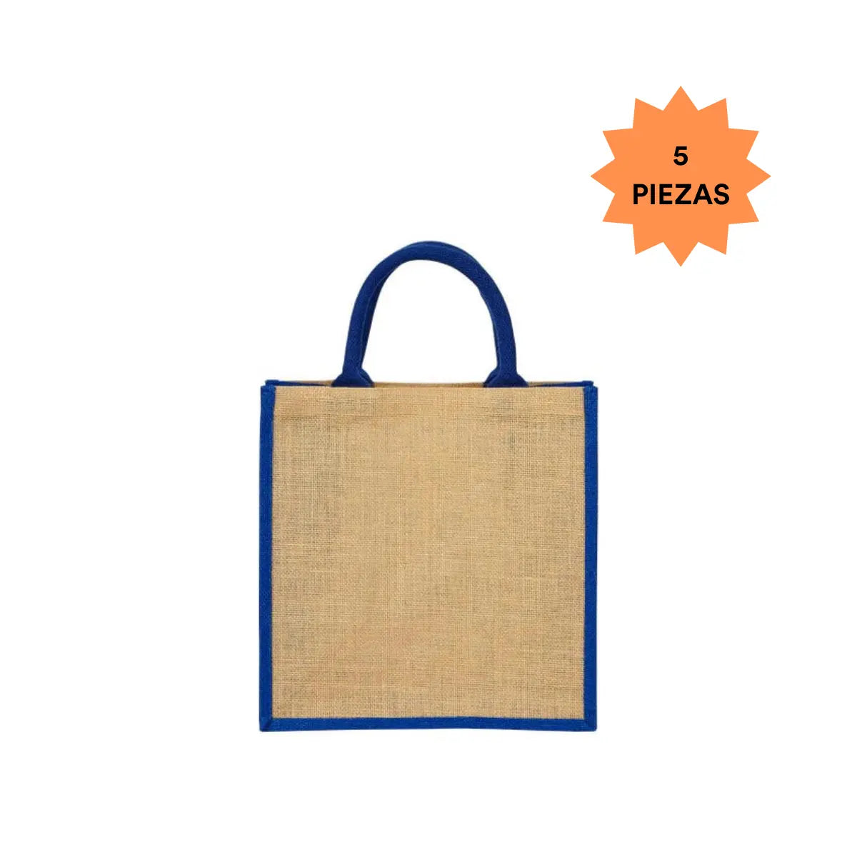 5PZS BOLSA SAGRES YUTE FRANJA AZUL PROMOOPCIÓN - Promoopcion - vista lateral