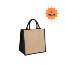 5PZS BOLSA SAGRES YUTE FRANJA NEGRA PROMOOPCIÓN - Promopción - vista lateral