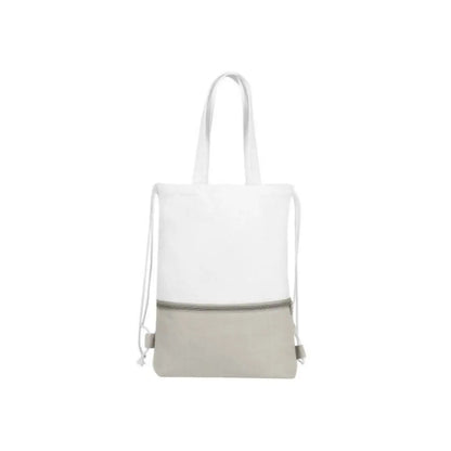 BOLSA-MOCHILA FUSETA GRIS PROMOOPCION (BAJA) - Promoopcion - vista lateral