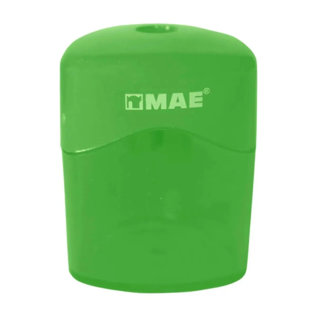 1pz Sacapuntas Verde Plastico Deposito Mae - Mae