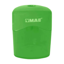 1pz Sacapuntas Verde Plastico Deposito Mae - Mae