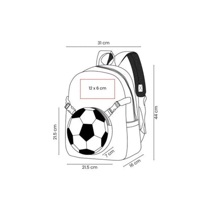 Mochila Negra Soccer con Balon Lonchera Promoopcion - Promoopcion - vista lateral