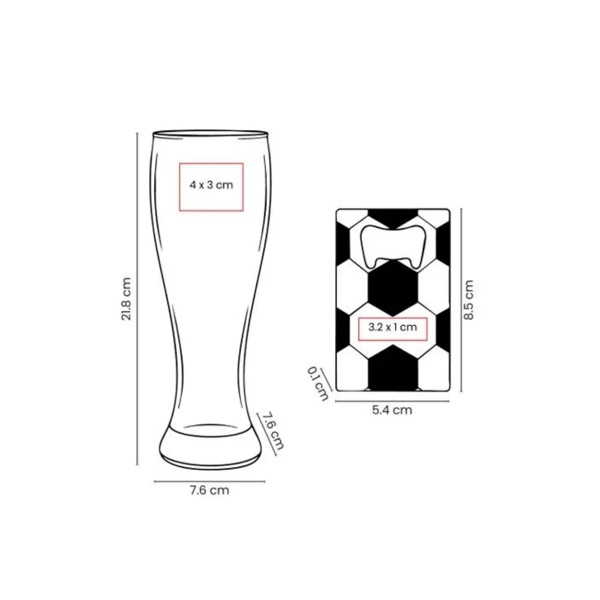 Set Vaso y Destapador Soccer Promoopcion - Promoopcion - vista lateral