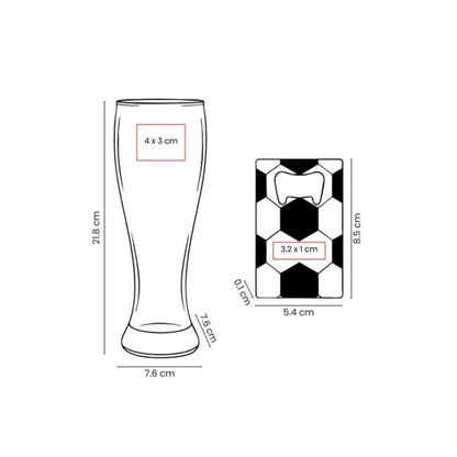 Set Vaso y Destapador Soccer Promoopcion - Promoopcion - vista lateral