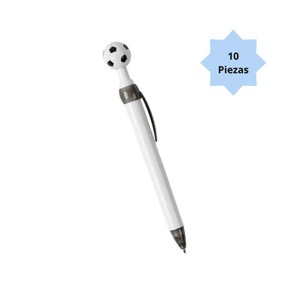 10 Pz Boligrafo Soccer Tinta Negra Promoopcion - Promoopcion - detalle