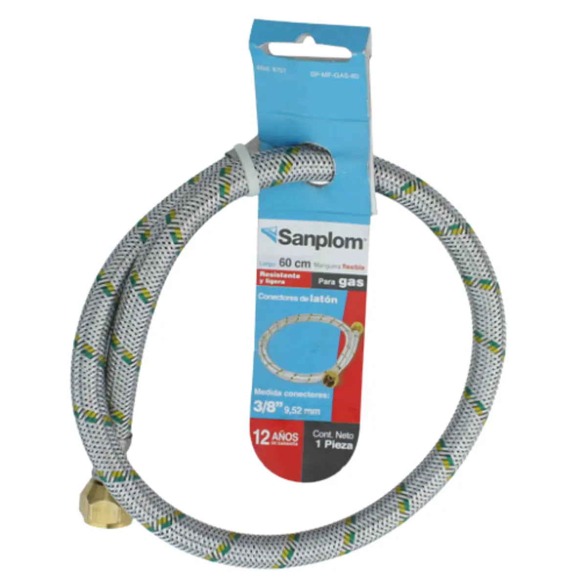 Manguera Flexible Para Gas de 3/8x3/8,60cm Sanplom 8757 - Sanplom