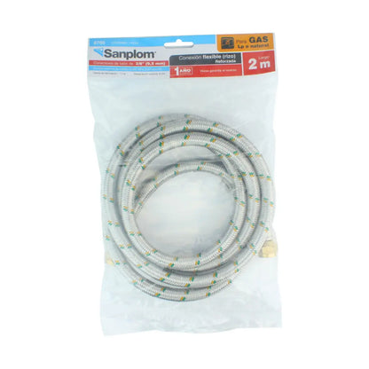 Manguera Flexible para Gas De 3/8 X 3/8 , 200 Cm - Sanplom - detalle