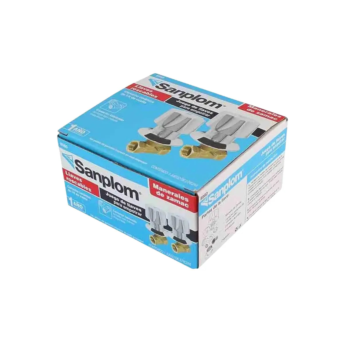 Llaves Empotrar Roscables Maneral Zamac Juego 2 Pz - Sanplom