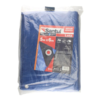 SANTUL, Lona con Sellado Térmico, Ideal para Campamentos, Jardinería, Industria y Hogar, Color Azul, 5 x 6 metros, Protección UV, Modelo 5418 - Santul